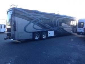Rv camper with swirl decals